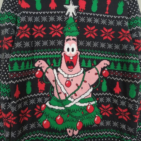 SpongeBob Squarepants Mens Ugly Christmas Sweater Sz M Christmas 2021 Holiday - Picture 4 of 15